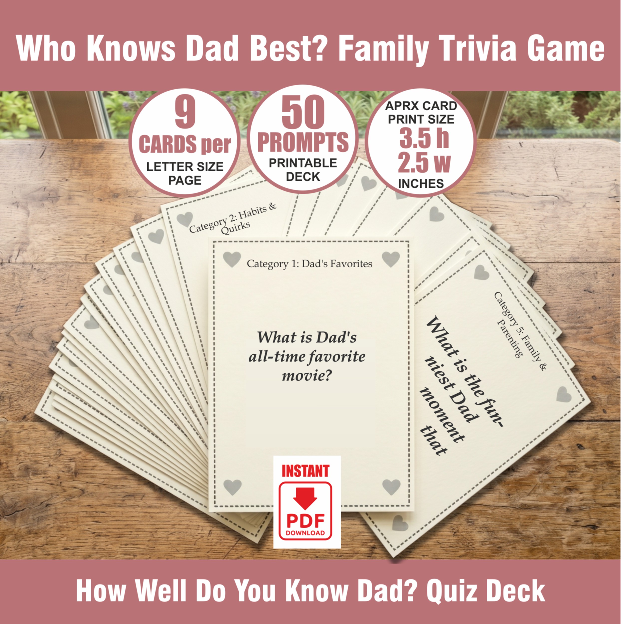 Who Knows Dad Best? Family Trivia Game